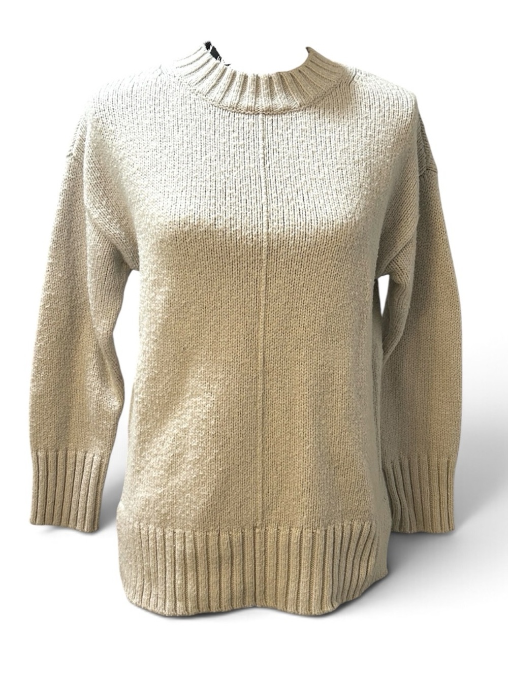 Ann Taylor Light Gray Crewneck Chunky Mock Neck Sweater XS